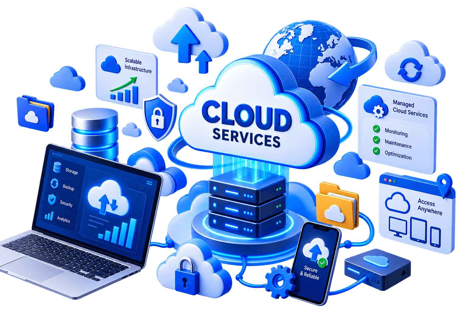 High performance enterprise cloud infrastructure graphic
